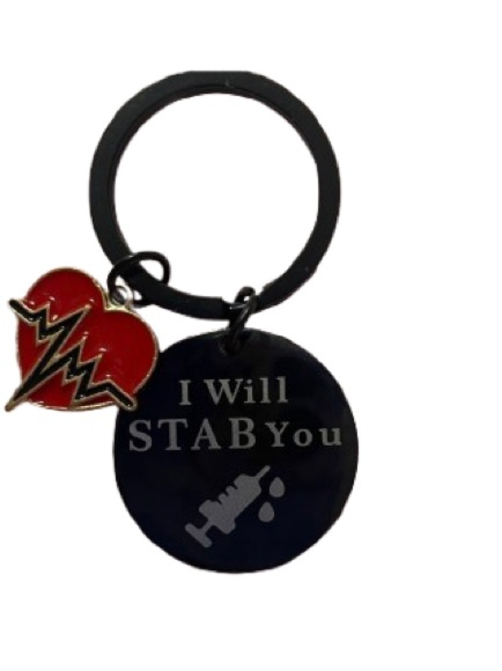 Keychain with Heart Charm -New